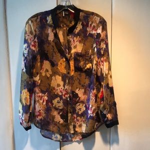 Ladies Jewel Tone Sparkle and Fade Blouse